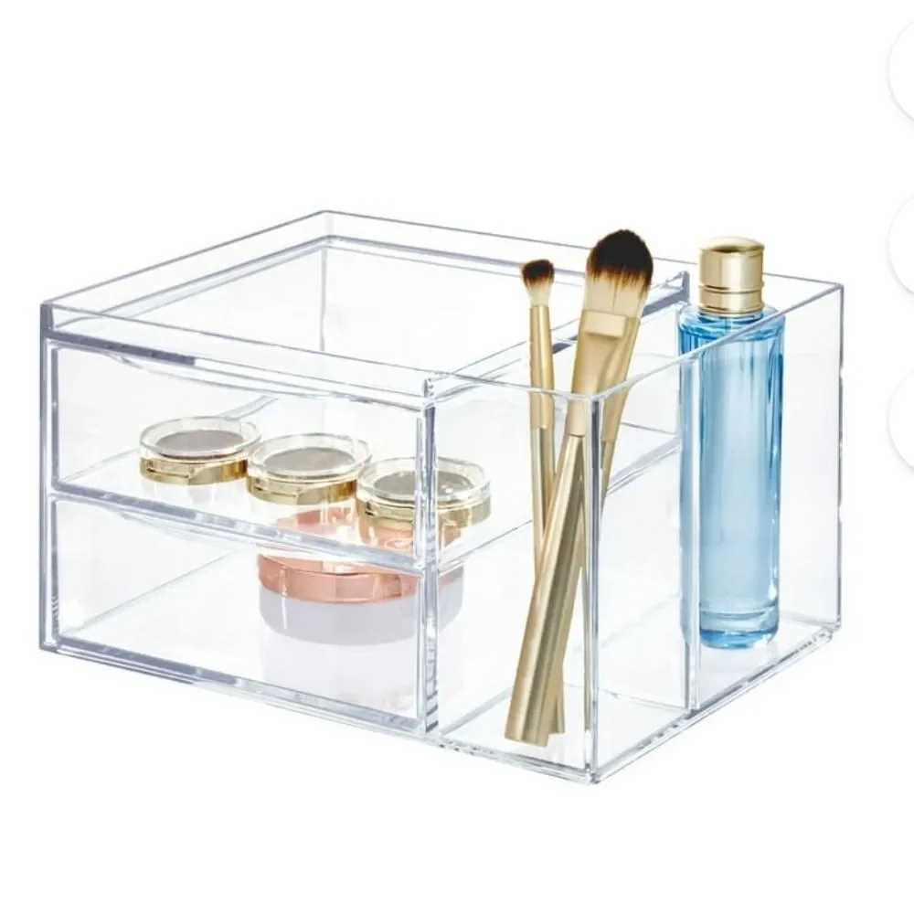 IDesign Chloe Clear Two Drawer Side Divider Organizer